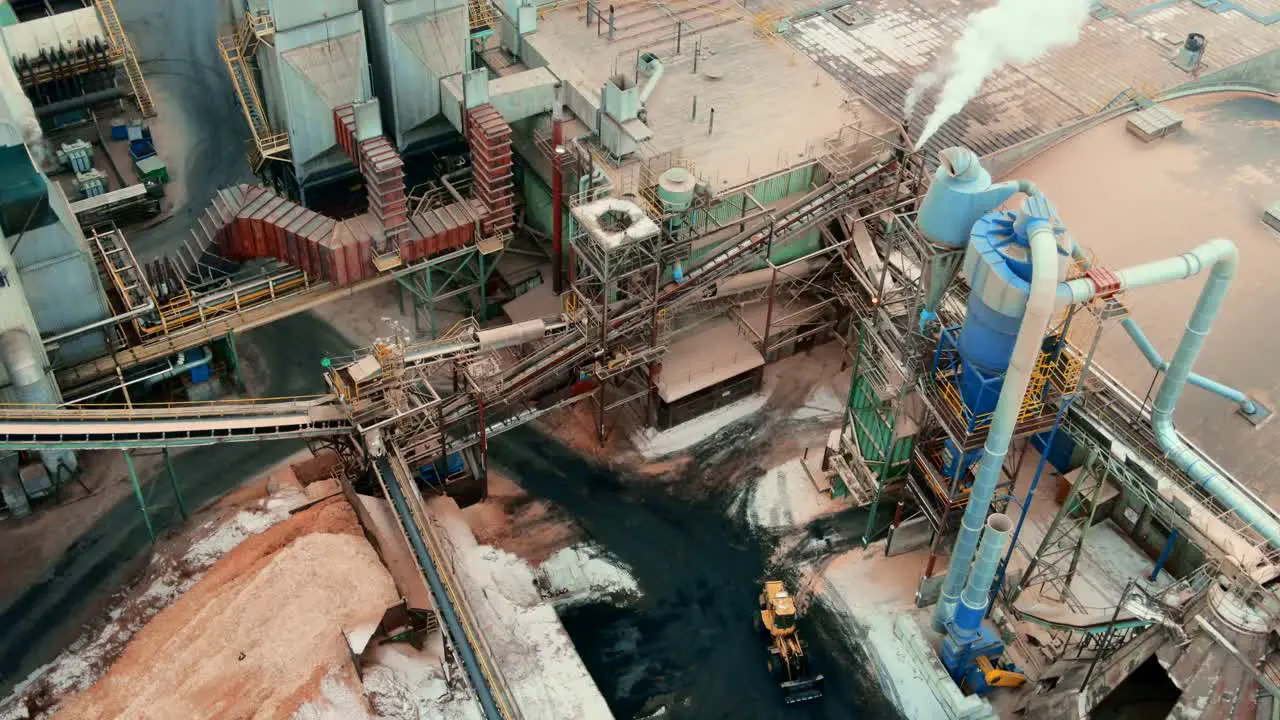 A stunning aerial perspective of a plywood sawmill at work