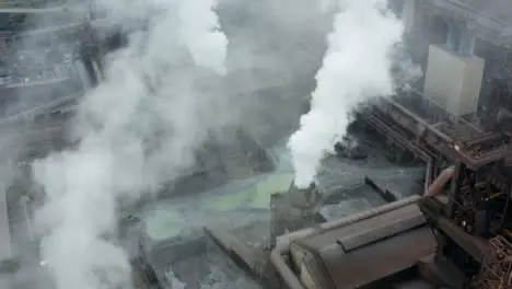 Drone Shot Orbiting a Steel Manufacturing Plant In Wales Short Version 2 of 2