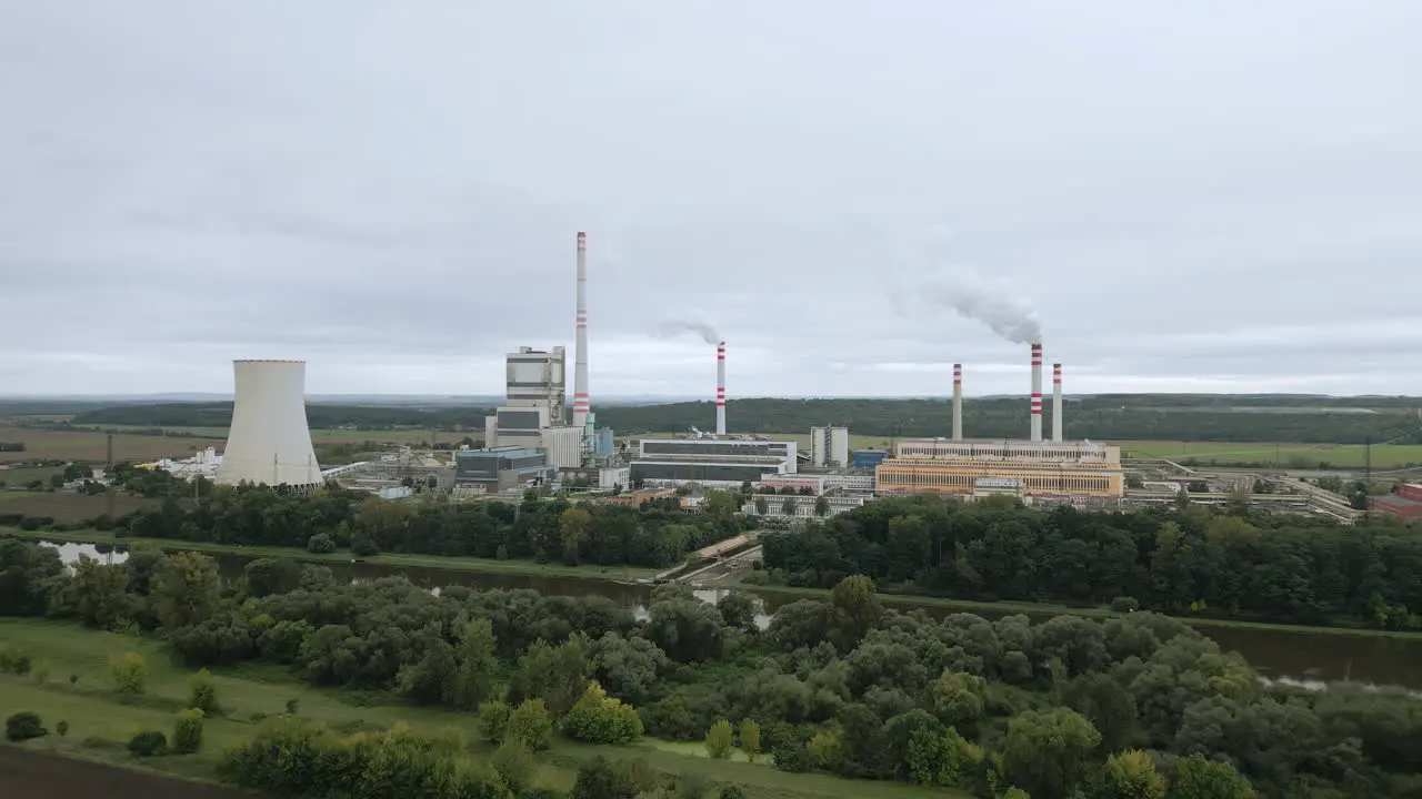 Coal-fired power plant on the Elbe River in Central Bohemia