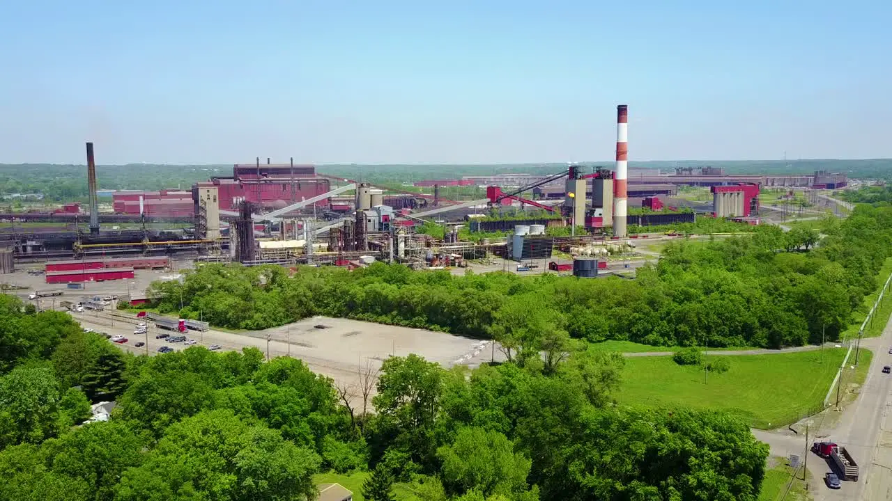 An aerial shot over a coal fired power plant in Ohio 1