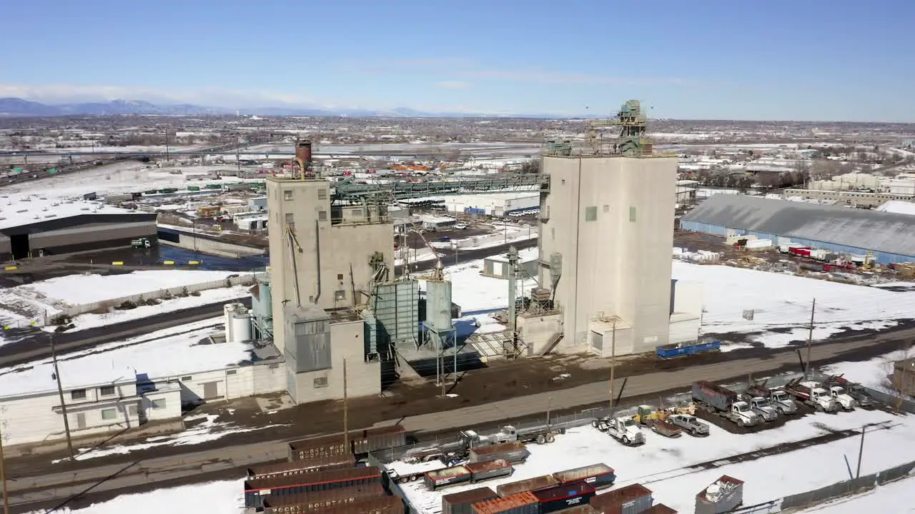 An aerial view shows Purina Storage Location