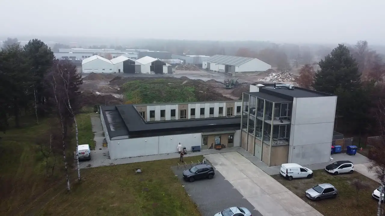 Aerial view of the dog shelter and other industries in Maatheide Lommel Belgium