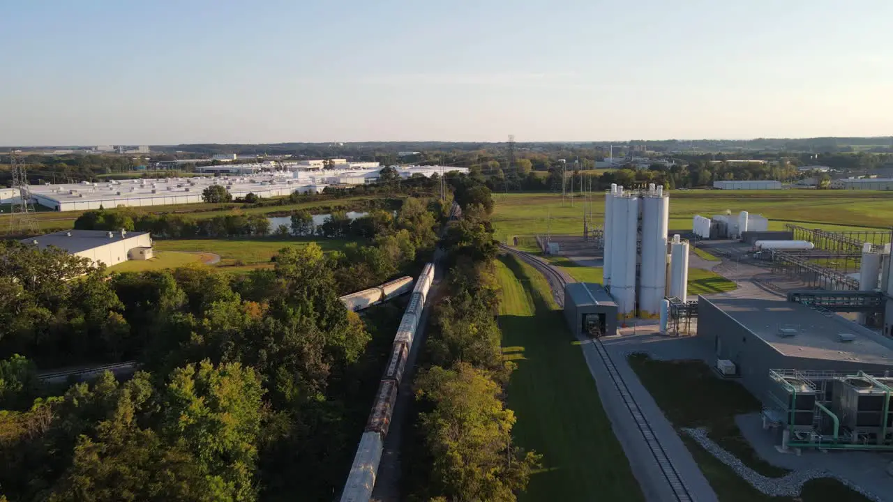 Beautiful aerial overview of industrial area in Clarksville TN