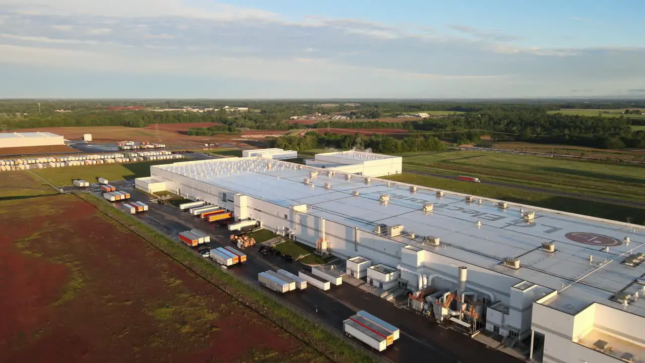 Flyover of the LG Electronics plant in Clarksville Tennessee