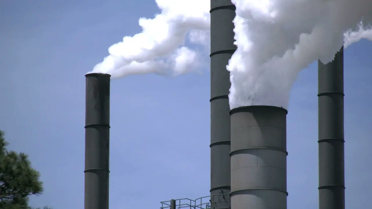 Smokestacks Pouring Out Steam