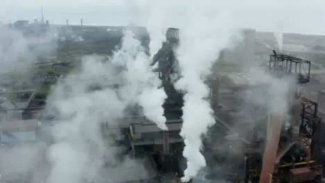 Drone Shot Passing Over Port Talbot Steel Manufacturing Plant 01