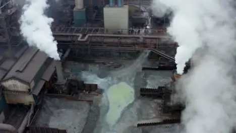 Drone Shot Orbiting Port Talbot Steel Manufacturing Plant 26