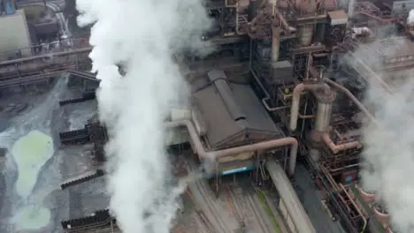 Drone Shot Orbiting Port Talbot Steel Manufacturing Plant 33