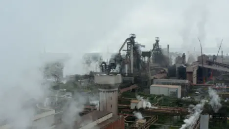 Drone Shot Orbiting Port Talbot Steel Manufacturing Plant 22