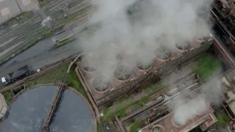 Drone Shot Orbiting Port Talbot Steel Manufacturing Plant 24