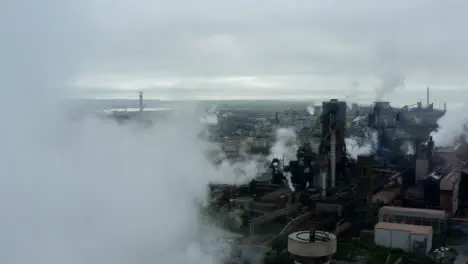 Drone Shot Orbiting Port Talbot Steel Manufacturing Plant 02