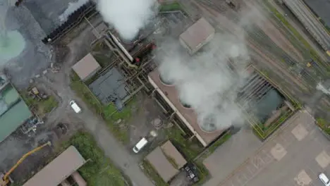 Drone Shot Orbiting Port Talbot Steel Manufacturing Plant 30