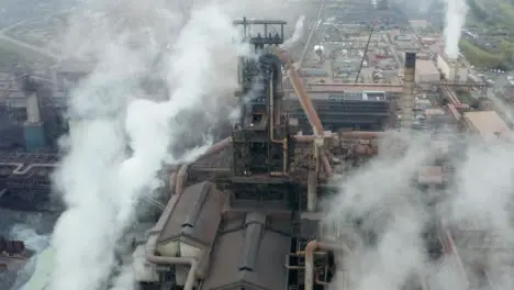 Drone Shot Orbiting Port Talbot Steel Manufacturing Plant 32