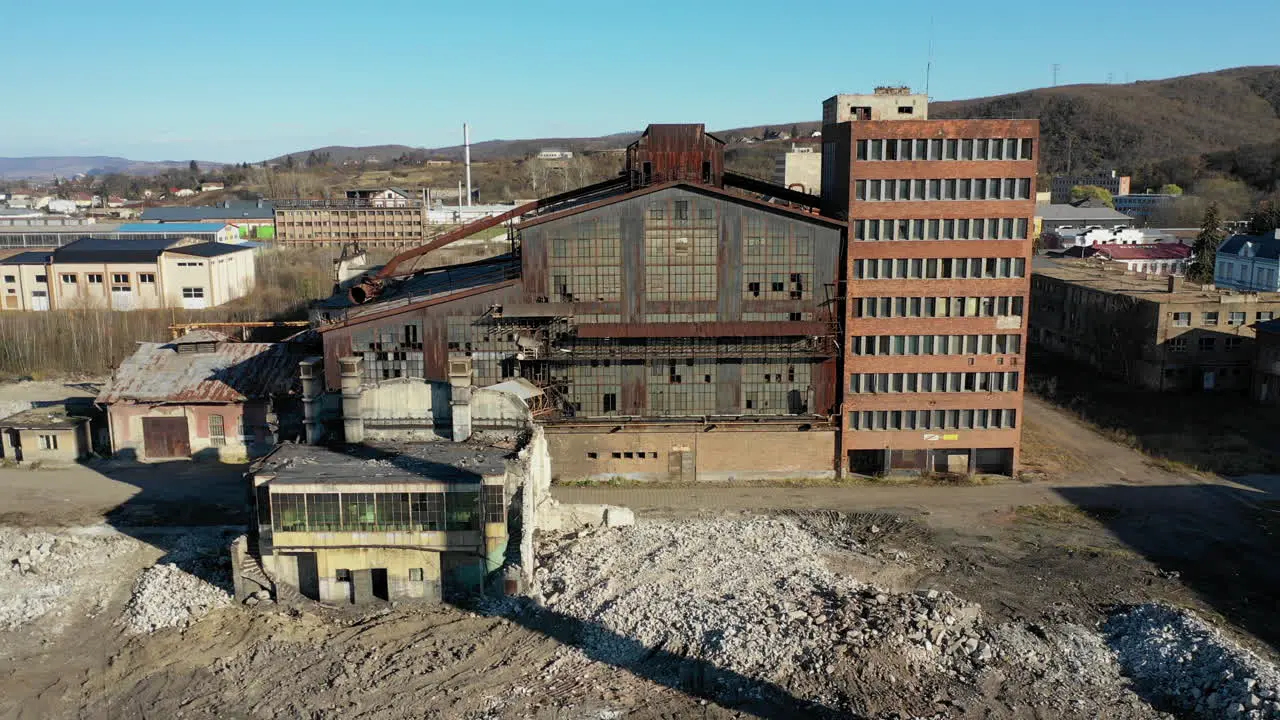 Drone view on the steelwork district in hungary