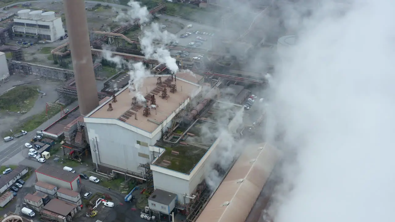 Drone Shot Orbiting Port Talbot Steel Manufacturing Plant 16