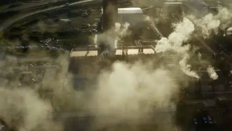 Drone Shot Pulling Away from Steel Manufacturing Plant In Port Talbot 04