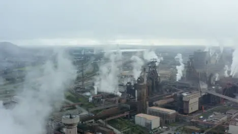 Drone Shot Orbiting Port Talbot Steel Manufacturing Plant 20