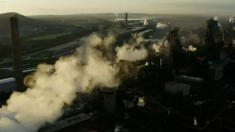 Drone Shot Flying Over Steel Manufacturing Plant In Port Talbot Short Version 2 of 2