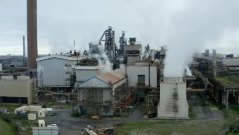 Drone Shot Orbiting Port Talbot Steel Manufacturing Plant 19