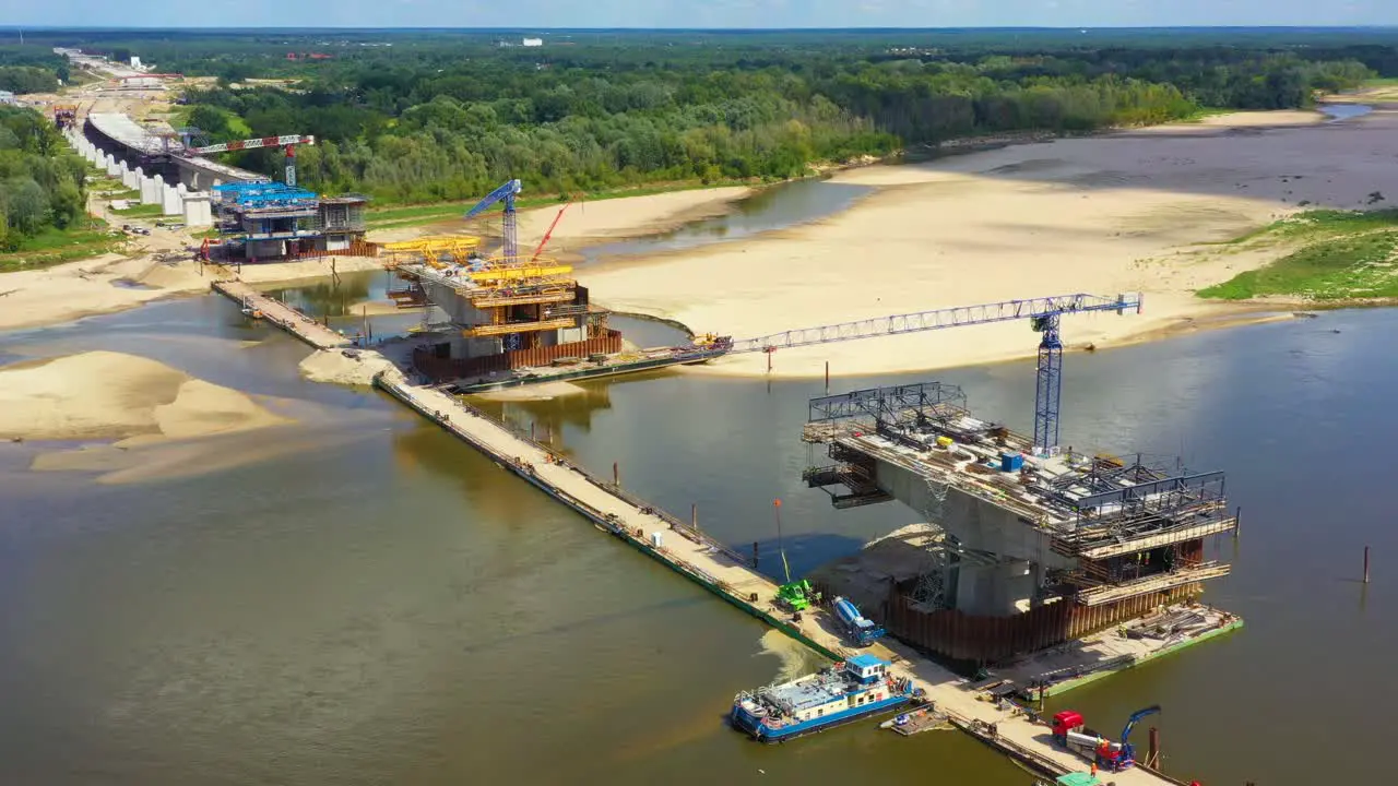 Construction of a new bridge over the river