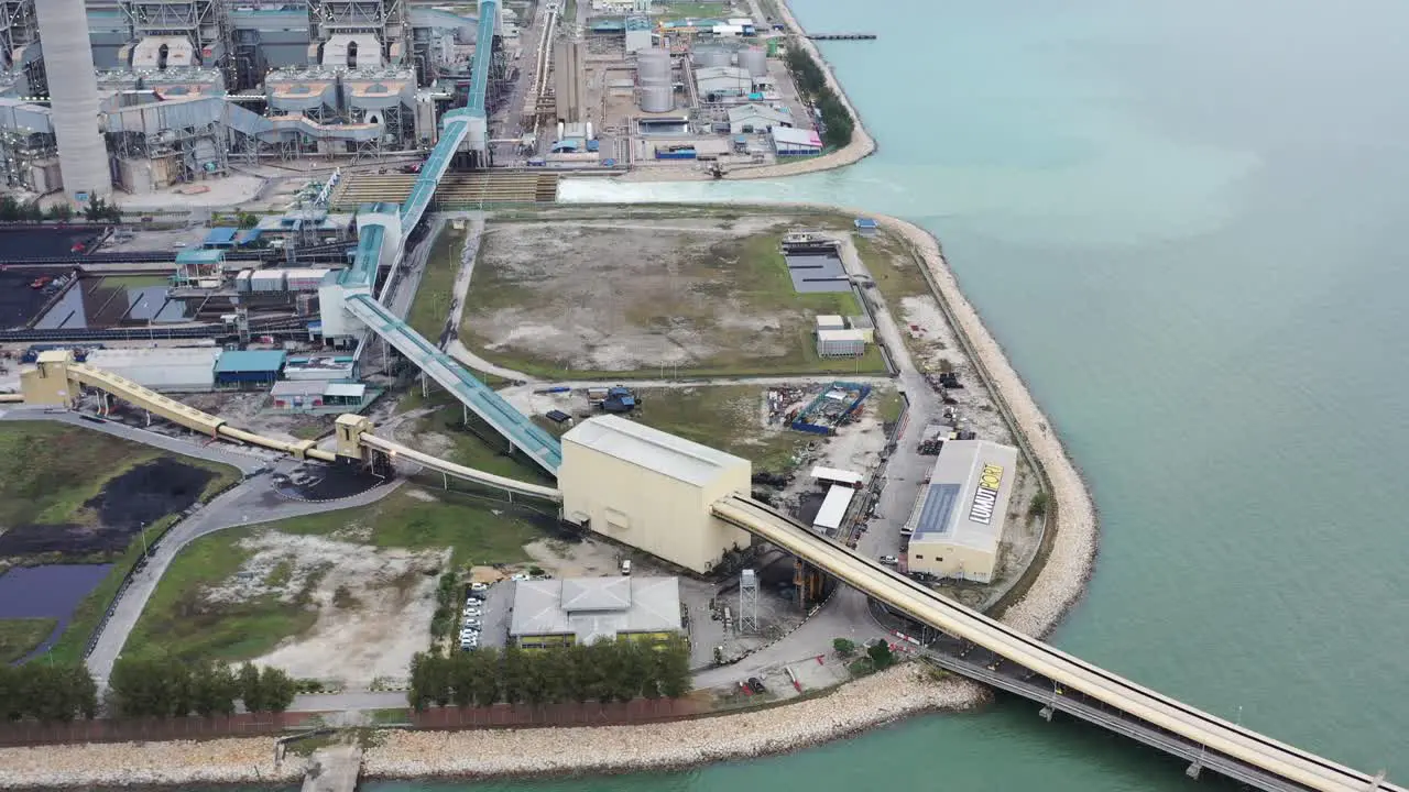 Coalfield and ultra-supercritical coal-fired power plant by Tenaga Nasional Berhad TNB at lumut port lekir bulk terminal jalan teluk rubiah leading to located at Manjung Perak Malaysia