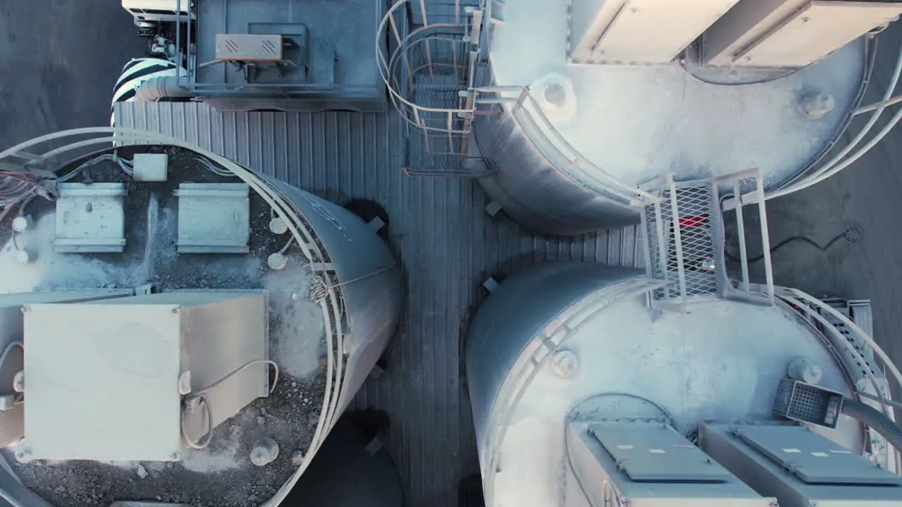 Top Down Aerial View of Ready-Mix Concrete Plant