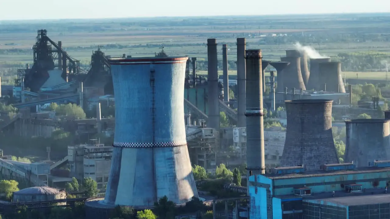 Cooling Towers And Chimneys At Eco Metal Recycling Plant In Galati Romania