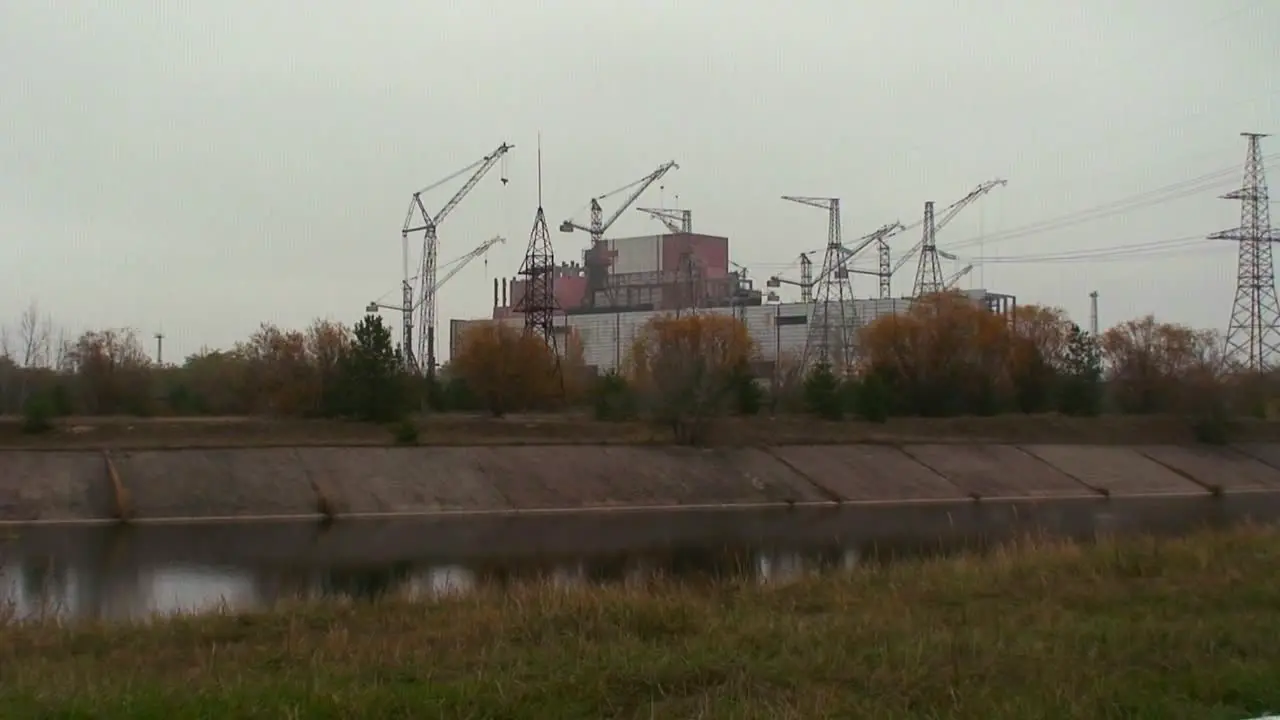 Destruction surrounds the nuclear reactor at Chernobyl in the Ukraine