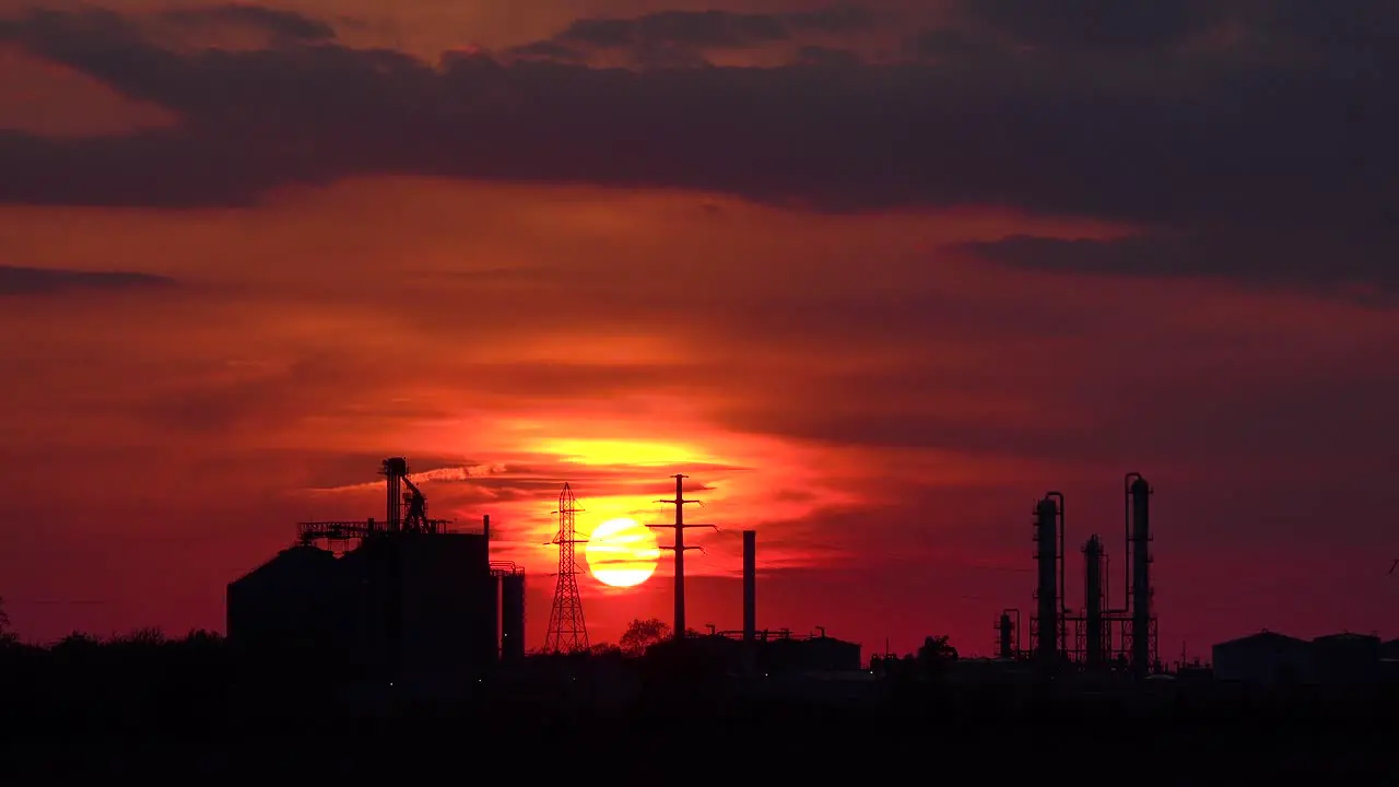 Sunset behind a small midwestern town 1