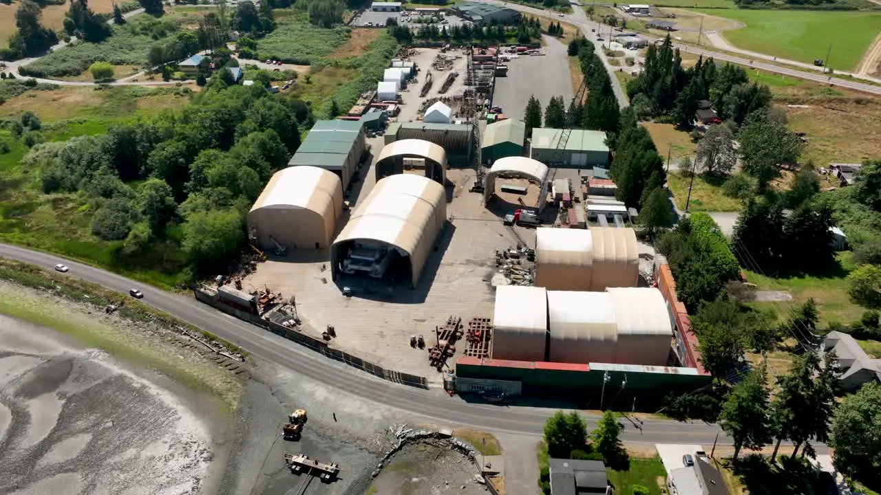 Drone shot of Nichols Brothers Boat Builders on