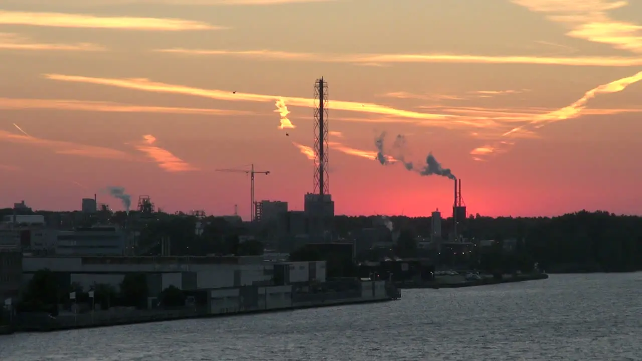 Amsterdam dawn sky reddens