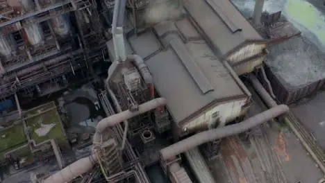 Drone Shot Orbiting Port Talbot Steel Manufacturing Plant 29