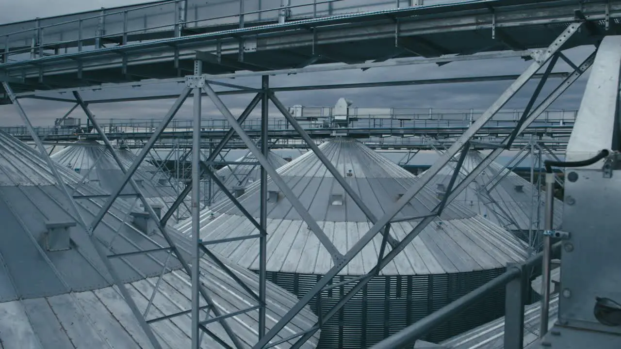 Wide shot of agricultural plant on a cloudy day