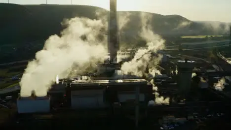 Drone Shot Pulling Away from Steel Manufacturing Plant In Port Talbot 03