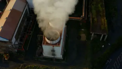 Drone Shot Orbiting Industrial Fans at Steel Plant In Wales Short Version 1 of 2