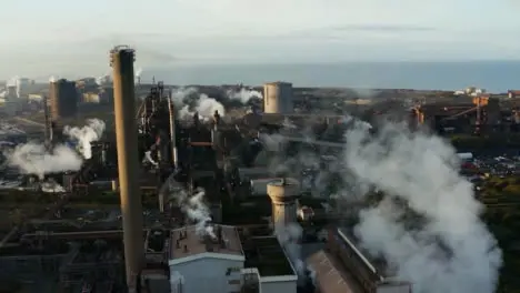 Drone Shot Orbiting Steel Manufacturing Plant In Port Talbot 03