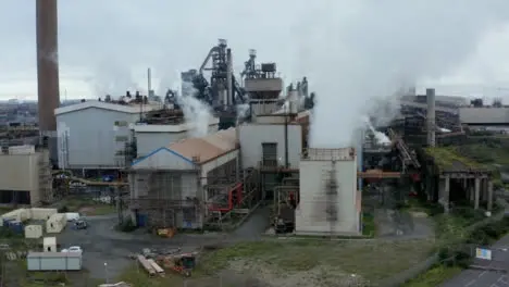 Drone Shot Orbiting Port Talbot Steel Manufacturing Plant 18