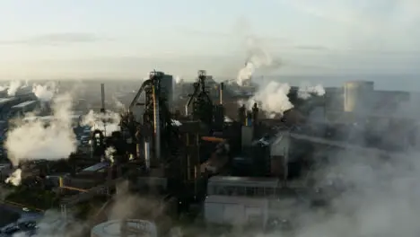 Drone Shot Approaching Steel Manufacturing Plant In Port Talbot 01