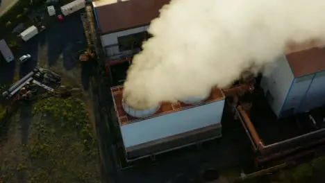 Drone Shot Orbiting Industrial Fans at Steel Plant In Wales Long Version