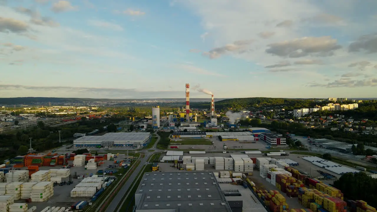 Aerial view of industrial park in Gdynia city Poland