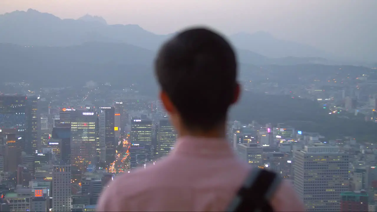 Man Overlooking Seoul