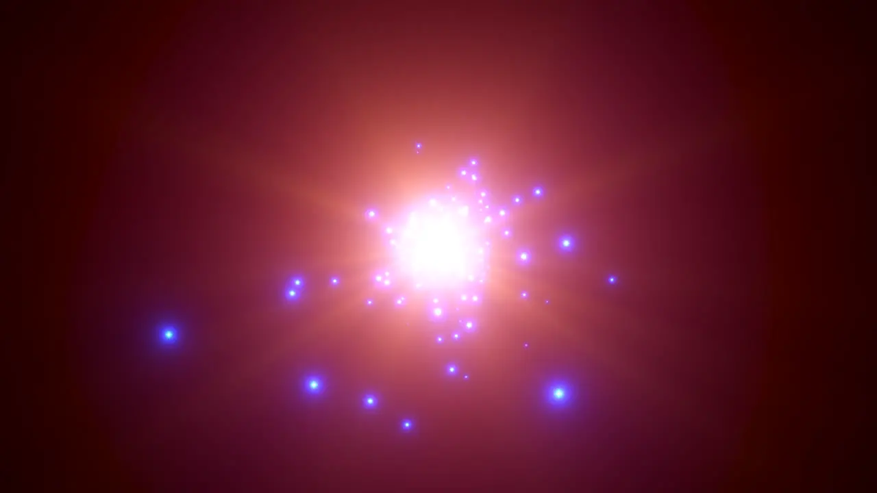 Motion blue particles and stars in galaxy 7