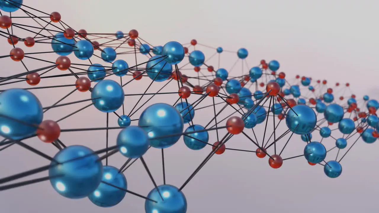 3D animation molecule structure with defocus effect