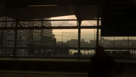 London Station Platform From Moving Train