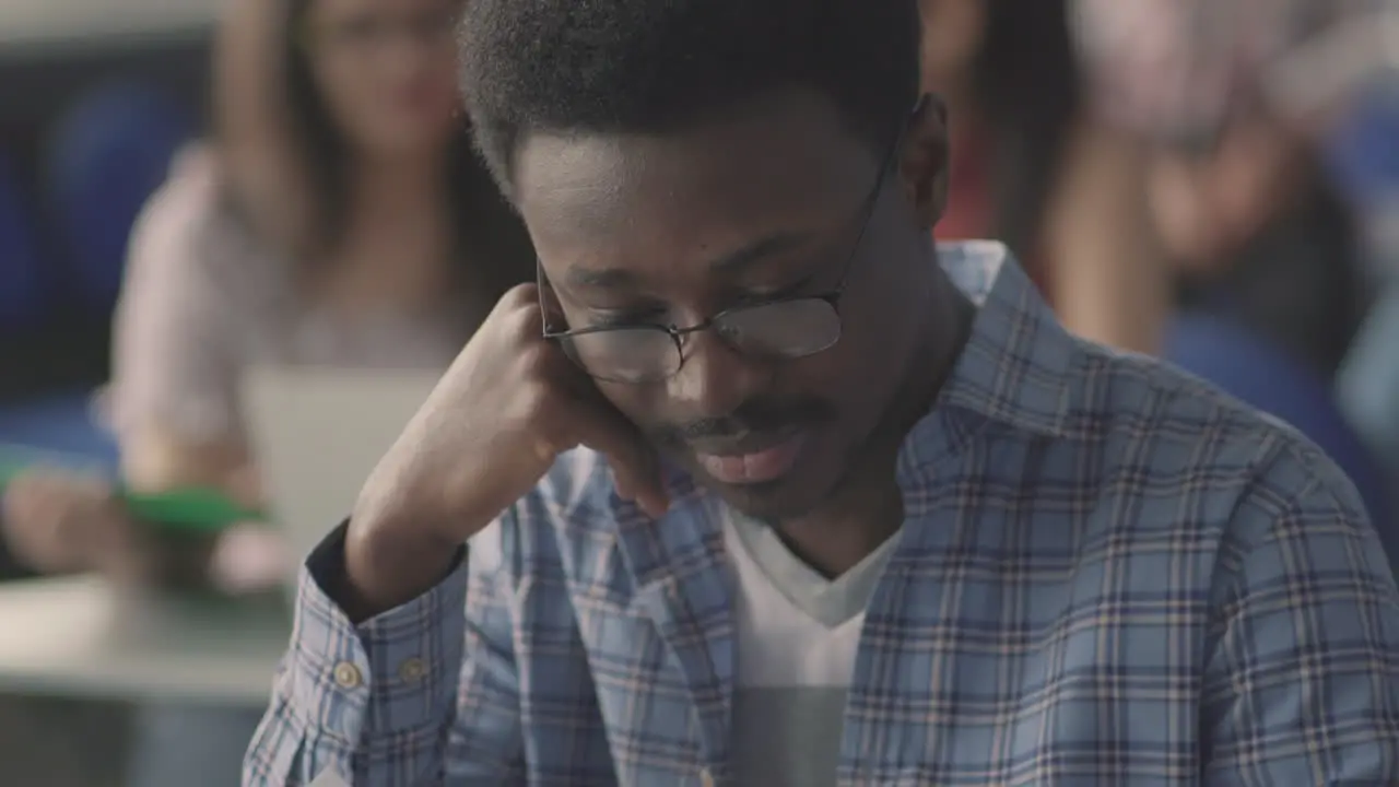 Black University Student Boy Reading