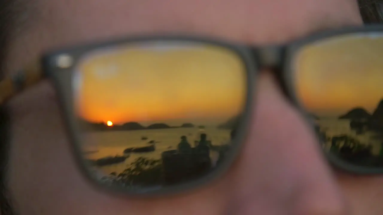 Sunset in Glasses Ha Long Bay