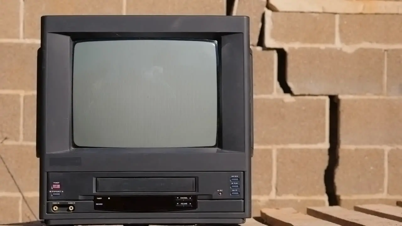 Egg Thrown at Old TV