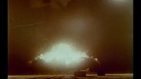 Archive Clip of Mid 20th Century Nuclear Bomb Detonation Test 03