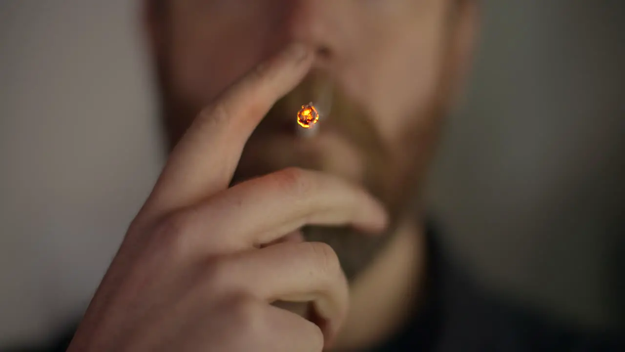 Man Smoking Cigarette