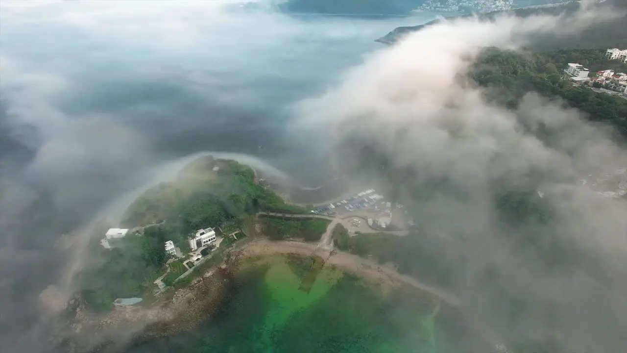 Rising Mist Over Tropical Shore